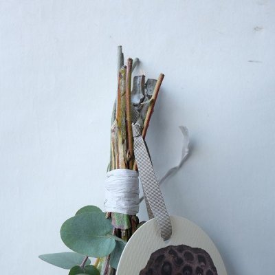 画像1: Dry plants for decor テトラゴナ+ゴールドスティックシンプルminiスワッグ